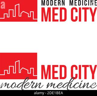 Setzen Logo Medizin Stadt Vorlage Design Vektor Stock Vektor