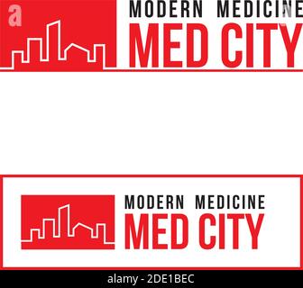 Setzen Logo Medizin Stadt Vorlage Design Vektor Stock Vektor
