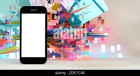 Handy App Jetzt herunterladen Spannende Hintergrund Stockfoto