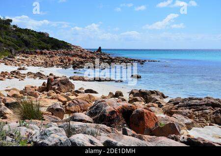 Die felsige Küste von Cape Naturaliste in der Nähe von Dunsborough Western Australia Stockfoto