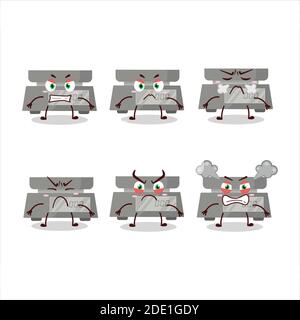 Digitale Gewicht Cartoon-Figur mit verschiedenen wütend Ausdrücke. Vektorgrafik Stock Vektor