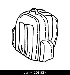 Reisetasche Umriss Handgezeichnetes Symbol Set Vektor. Stock Vektor