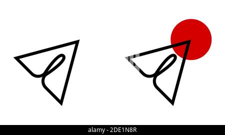 Stilisierte skizzenhafte Flugzeug, Web-Symbol für die Anwendung, gesendet und zugestellt Nachricht. Isolierter Vektor auf weißem Hintergrund Stock Vektor