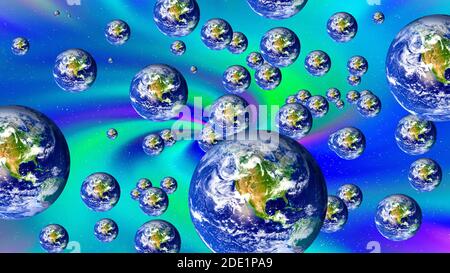 Viele Welten Theorie. Stockfoto