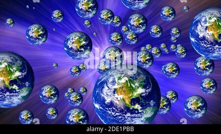 Viele Welten Theorie. Stockfoto