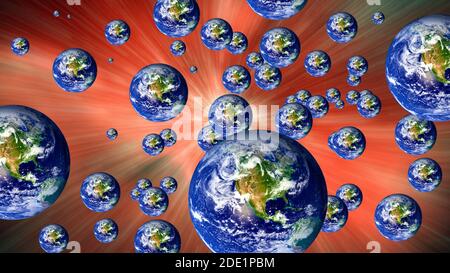 Viele Welten Theorie. Stockfoto