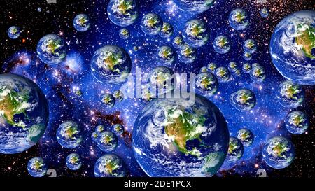 Viele Welten Theorie. Stockfoto