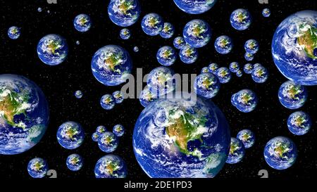 Viele Welten Theorie. Stockfoto