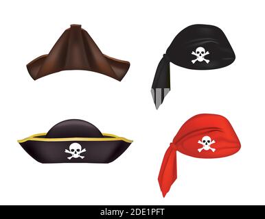 Pirate Hut Set. vektor-Illustration Stock Vektor