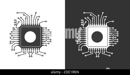 CHIP-Symbol. Vektor-Illustration für thematische Gestaltung. Flacher Style Stock Vektor