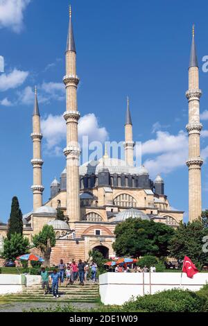 Edirne, Provinz Edirne, Türkei. Selimiye-Moschee aus dem 16. Jahrhundert des Architekten Mimar Sinan. Gilt als die größte der ottonischen Moscheen. Der mos Stockfoto