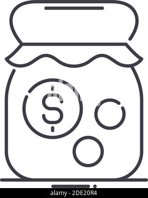 Fund Symbol, lineare isolierte Illustration, dünne Linie Vektor, Web-Design-Zeichen, Kontur Konzept Symbol mit editierbaren Kontur auf weißem Hintergrund. Stock Vektor