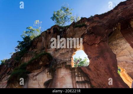 Die Lage der Kalksteinmine ist zu einem Touristen geworden Ziel Stockfoto