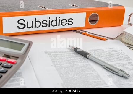 Ordner mit dem Etikett Subventionen Stockfoto