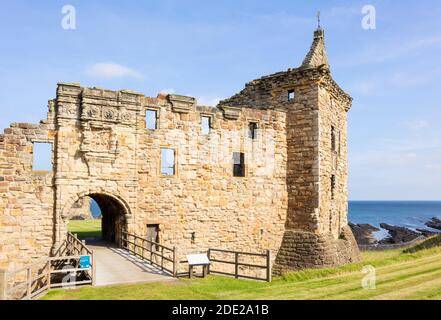 St Andrews Scotland St Andrews Castle eine malerische Ruine an der Küste des Royal Burgh von St Andrews Fife Scotland UK GB Europe Stockfoto