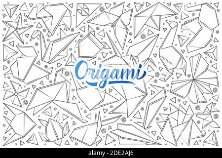 Handgezeichnetes Papier Origami. Stock Vektor