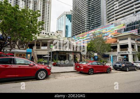 MIAMI, FL, USA - 27. NOVEMBER 2020: Foto von Mary Brickell Village Downtown Miami Stockfoto