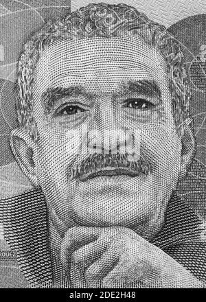 Gabriel Garcia Marquez Porträt über Kolumbien 50000 Peso (2016) Banknote Nahaufnahme Makro, kolumbianischer Schriftsteller, Schriftsteller, Drehbuchautor und Journalist, Nobel P Stockfoto