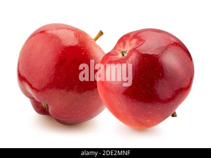 Zwei Äpfel isoliert auf weißem Hintergrund. Stockfoto