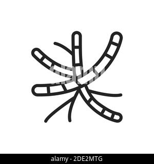 Bakterienfilamentöse schwarze Linie Symbol. Vektorgrafik Stock Vektor
