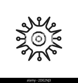 Symbol für schwarze Linie der Virusgrippe. Vektorgrafik Stock Vektor