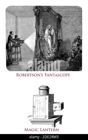 Etienne-Gaspard Robert (1763-1837) Physikprofessor mit optischem Wissen, nahm den Künstlernamen Robertson für seine magischen Laternen-Shows namens Phantasmagoria in Paris an Stockfoto