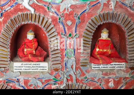 Buddha-Statuen in Nischen im Shwe Yan Pyay Kloster, Shwe Yaunghwe Kloster, Nyaungshwe, Inle See, Myanmar (Burma), Asien im Februar Stockfoto