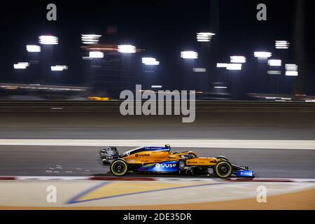 Sakhir, Bahrain. November 2020. 04 NORRIS Lando (gbr), McLaren Renault F1 MCL35, Aktion während des Formel 1 Gulf Air Bahrain Grand Prix 2020, vom 27. Bis 29. November 2020 auf dem Bahrain International Circuit, in Sakhir, Bahrain - Foto Florent Gooden / DPPI / LM Credit: Gruppo Editoriale LiveMedia/Alamy Live News Stockfoto
