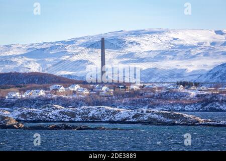 Helgeland-Brücke (Helgelandbrua) bei Sandnessjoen in Norwegen Stockfoto