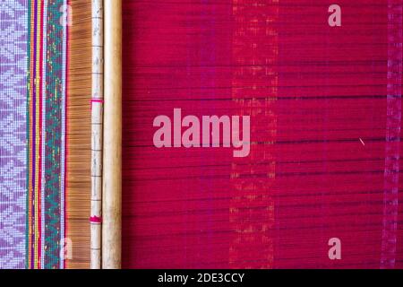 Yakan Weberei und Tuch im Yakan Weaving House in Basilan, Philippinen Stockfoto