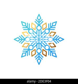 Snowflake Symbol Logo Vektor Illustration. Snowflake Symbol Design Vektor-Vorlage für Weihnachten und Winter Thema. Trendige Schneeflocke Vektor flaches Design für Stock Vektor