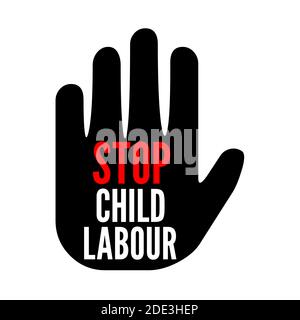 Symbol „Kinderarbeit stoppen“ Stockfoto