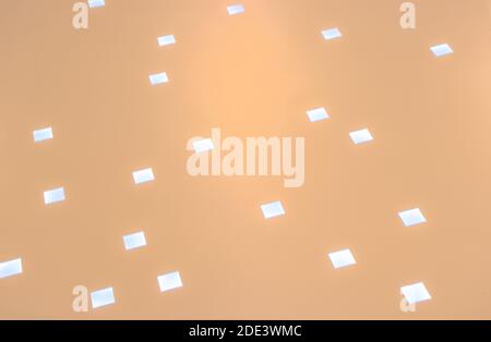 Abgestufte beige Hintergrund mit weißen quadratischen Beleuchtung - digitale Kunst Stockfoto