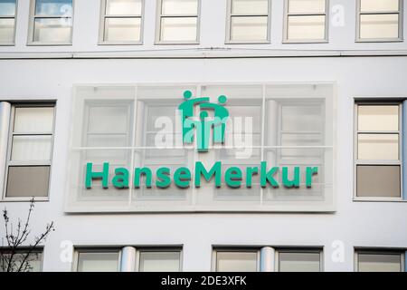 Hamburg, Deutschland. November 2020. Das Logo der HanseMerkur Versicherungsgruppe. Quelle: Daniel Reinhardt/dpa/Alamy Live News Stockfoto