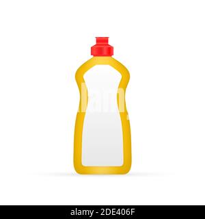 Spülmittel. Reinigungsflasche Isoliert Auf Weißem Hintergrund. Vektorgrafik. Stock Vektor
