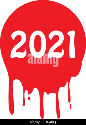 Tropfende Tinte. Splash isoliert auf weißem Hintergrund. Flüssigkeit tropft rotes Öl. Vektorkonturbild. 2021 Stock Vektor