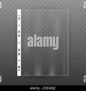 Realistische Feile, Plastiktüte, Polyethylen auf transparentem Hintergrund. Vektorgrafik Stock Vektor