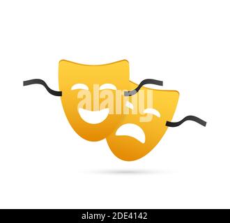 Comedy und Tragödie Theatermasken. Vektorgrafik Stock Vektor