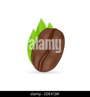 Vector Icon Kaffeebohne für Café-Etikett, Verpackung und Emblem Stock Vektor