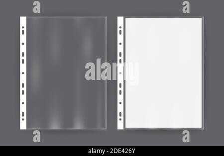 Realistische Feile, Plastiktüte, Polyethylen auf transparentem Hintergrund. Vektorgrafik Stock Vektor