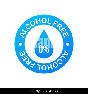 Alkoholfreies Symbol auf weißem Hintergrund. Stock Vektor
