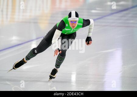 HEERENVEEN, NIEDERLANDE - NOVEMBER 28: Ireen Wust während des DAIKIN NK Sprint 2021 bei Thialf am 28. november 2020 in Heerenveen, Niederlande (Foto von Stockfoto