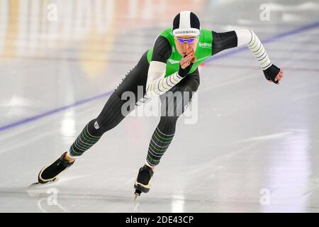 HEERENVEEN, NIEDERLANDE - NOVEMBER 28: Ireen Wust während des DAIKIN NK Sprint 2021 bei Thialf am 28. november 2020 in Heerenveen, Niederlande (Foto von Stockfoto