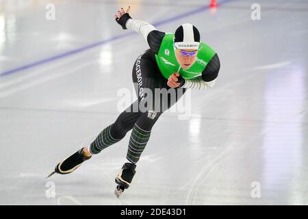 HEERENVEEN, NIEDERLANDE - NOVEMBER 28: Ireen Wust während des DAIKIN NK Sprint 2021 bei Thialf am 28. november 2020 in Heerenveen, Niederlande (Foto von Stockfoto