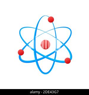 Atom-Symbolvektor, Atom-Symbole auf weißem Hintergrund. Stock Vektor