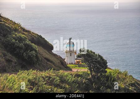 Cape Reinga Leuchtturm, Cape Reinga, Northland Region, Nordinsel, Neuseeland Stockfoto