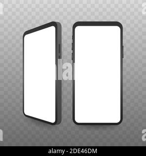 Smartphone-Modell. Handyrahmen mit leerem Display isolierte Vorlagen. Vektorgrafik. Stock Vektor
