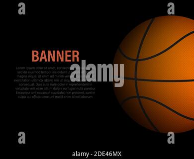 Banner-Vorlage für ein Basketballspiel. Vektorgrafik. Stock Vektor