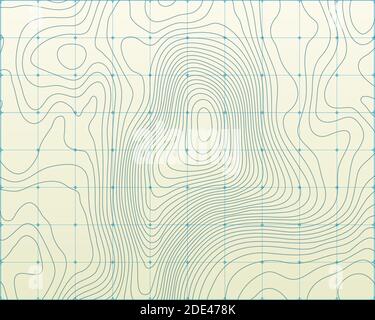 Topografische Karte. Die stilisierte Höhe der topografischen Kontur in Linien und Konturen. Vektorgrafik Stock Vektor