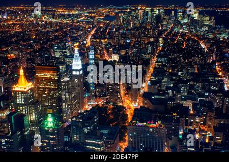 Luftaufnahmen von Union Square & Gramercy & Flatiron District. Die Bedeutung des Baus in der Gegend, muss in diesem Bezirk genannt werden, Flatiron dist Stockfoto